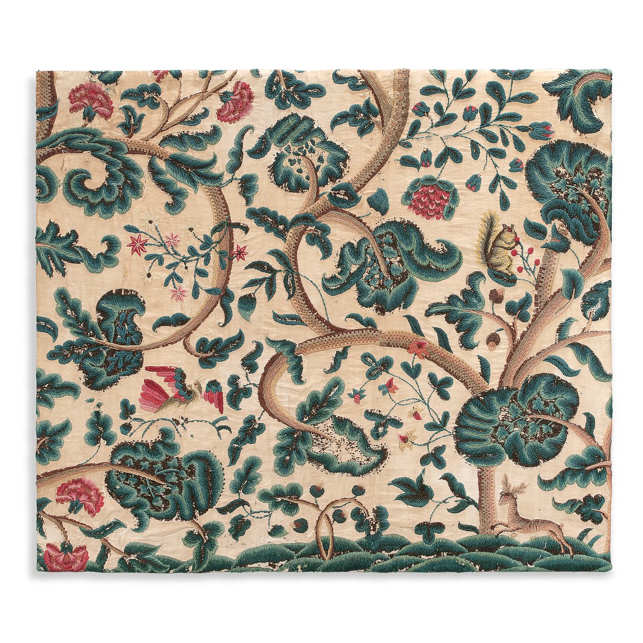 One of a Pair of Crewel Work Panels by Unknown artist