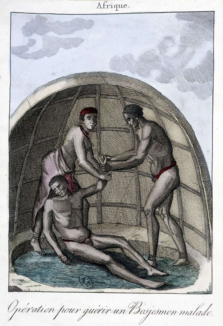 Operation to cure a Bojesmen - engraving by Unknown artist