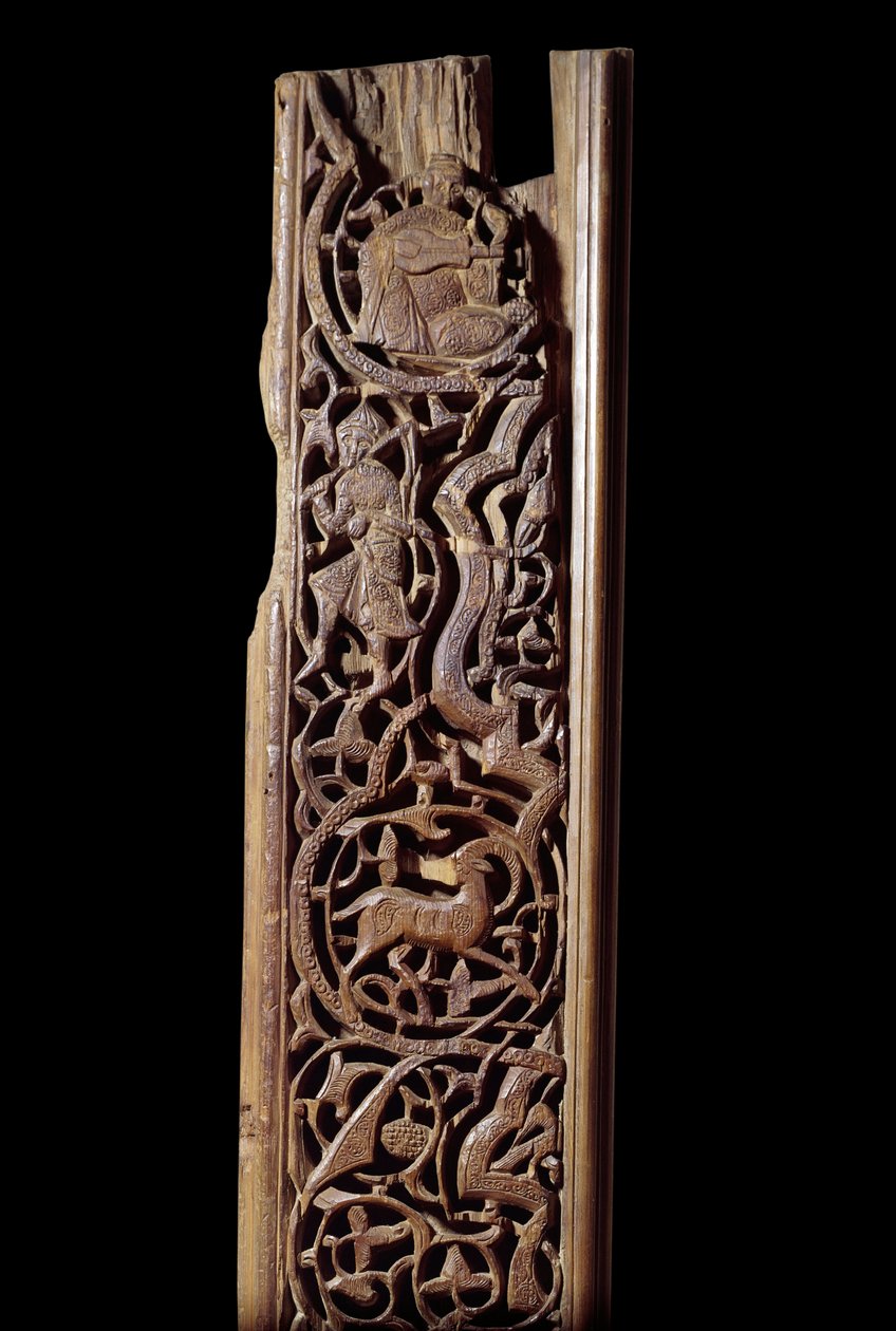 Oriental Art: Carved Wood Panel. 13th century. Detail. Paris, Louvre Museum by Unknown artist