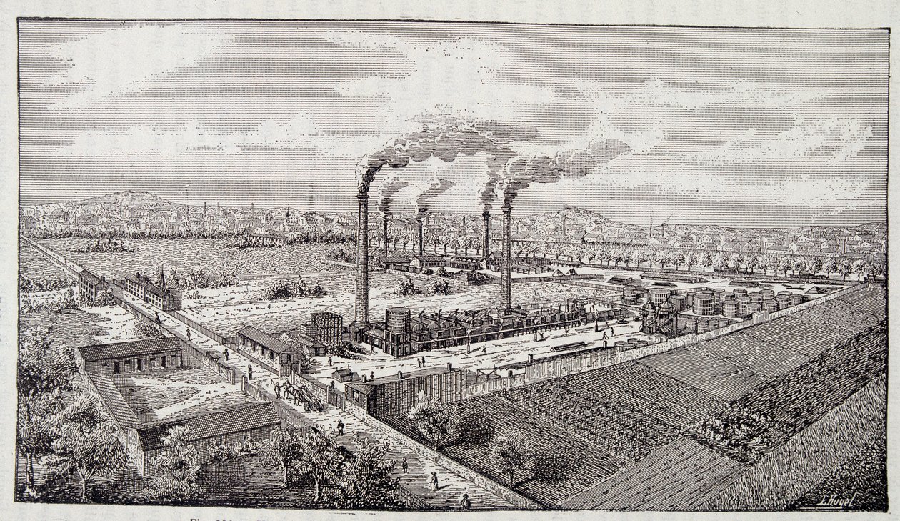 Overview of the oil refinery plant of Mr Deutsch in Pantin by Unknown artist