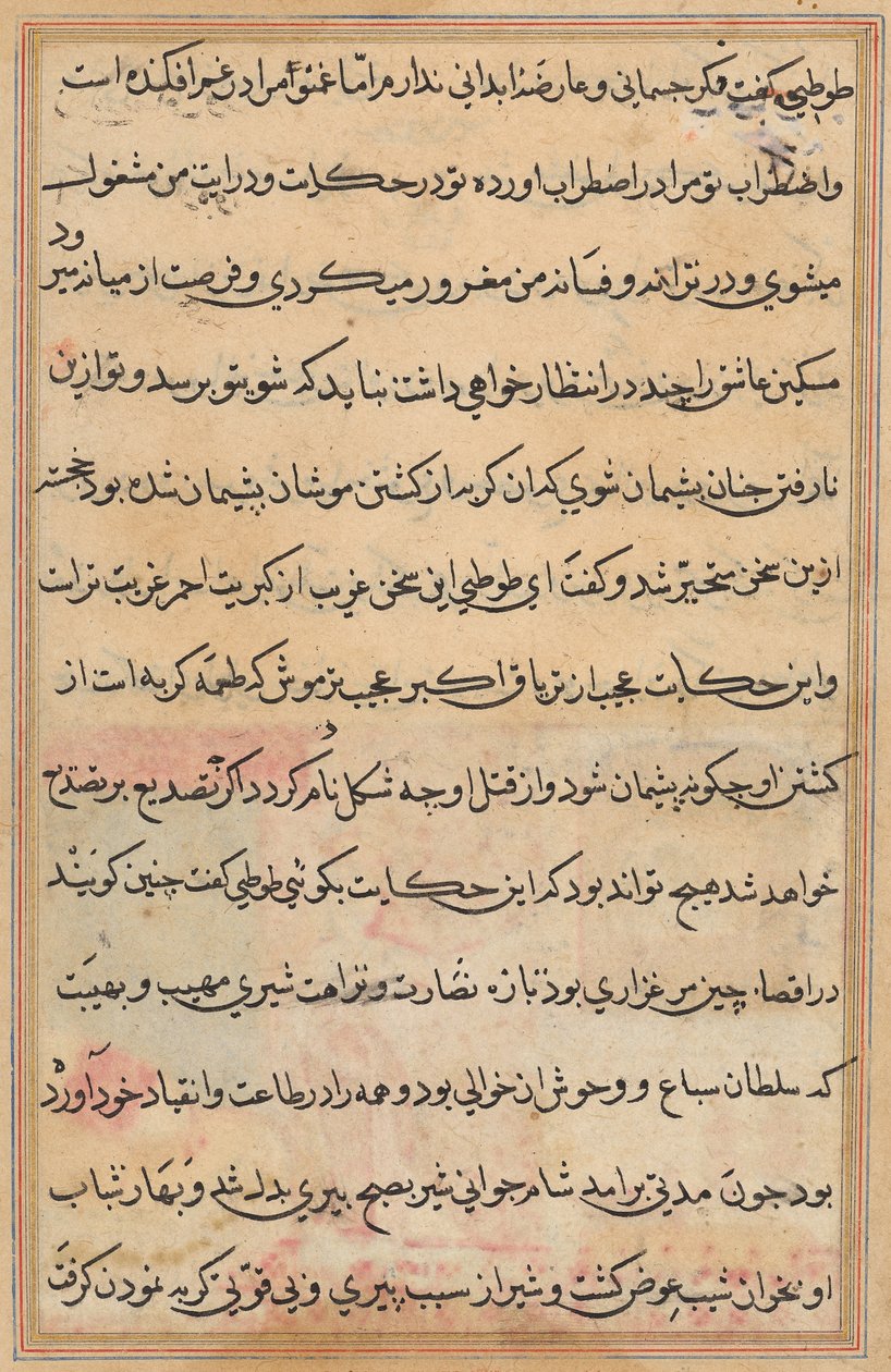 Page from Tales of a Parrot (Tuti-nama): text page by Unknown artist