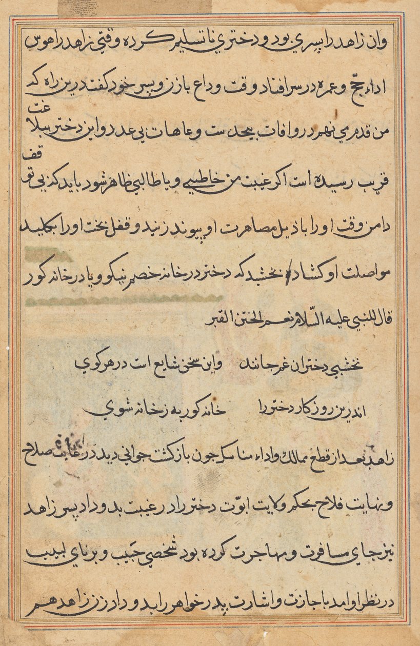 Page from Tales of a Parrot (Tuti-nama): text page by Unknown artist