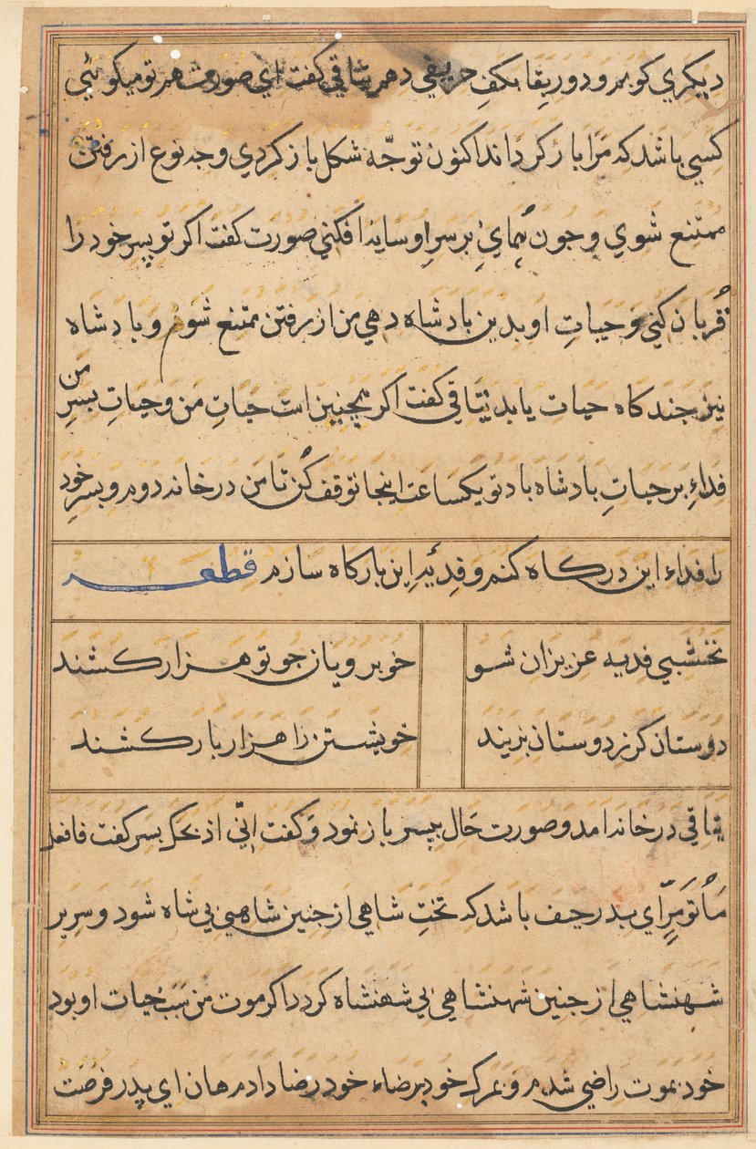 Page from Tales of a Parrot (Tuti-nama): text page by Unknown artist