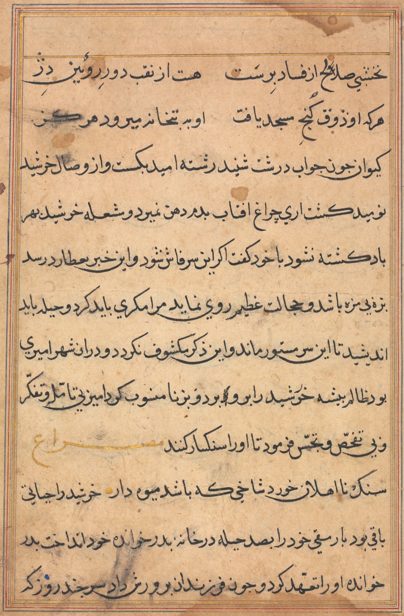 Page from Tales of a Parrot (Tuti-nama): text page by Unknown artist
