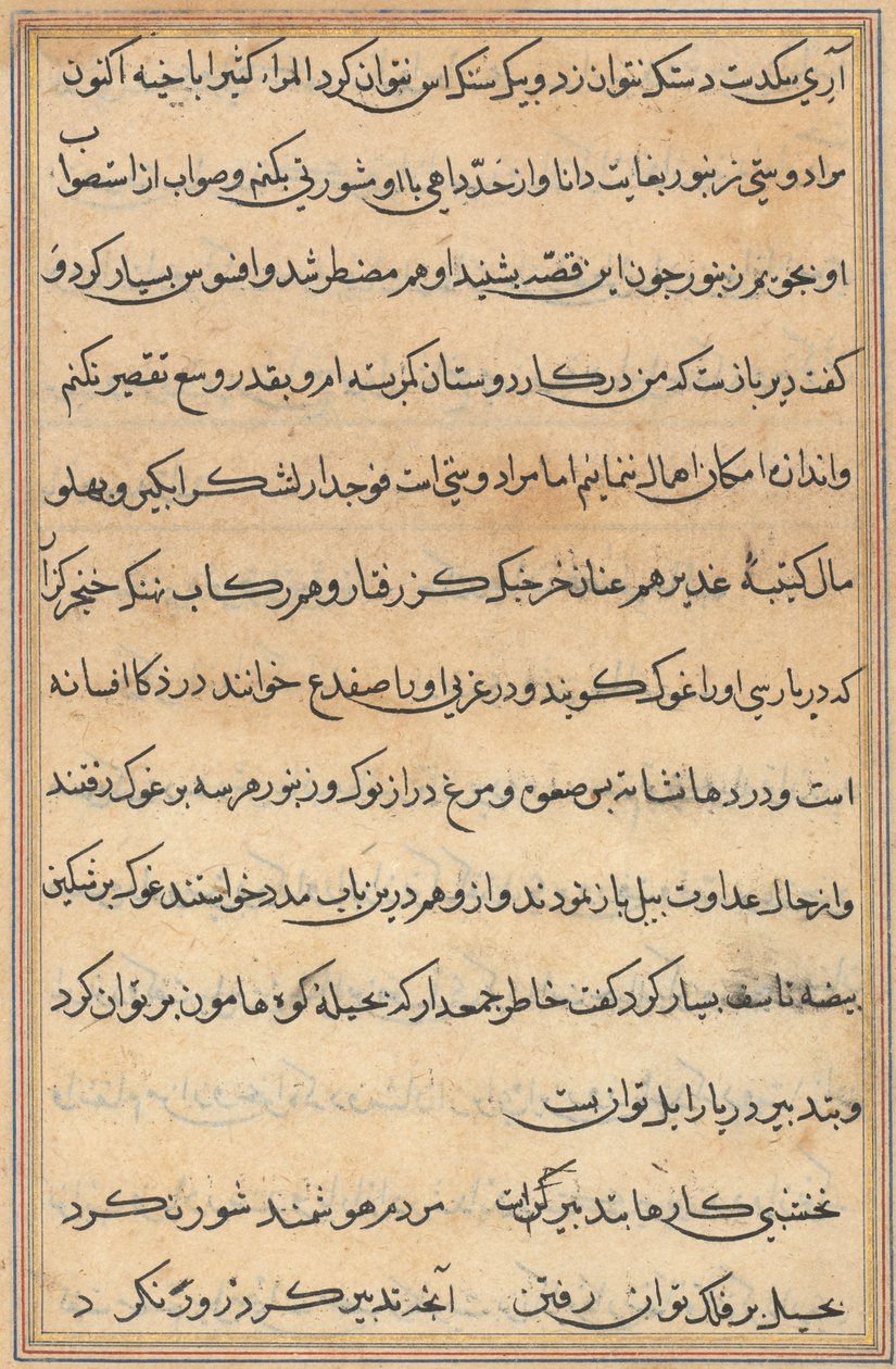 Page from Tales of a Parrot (Tuti-nama): text page by Unknown artist