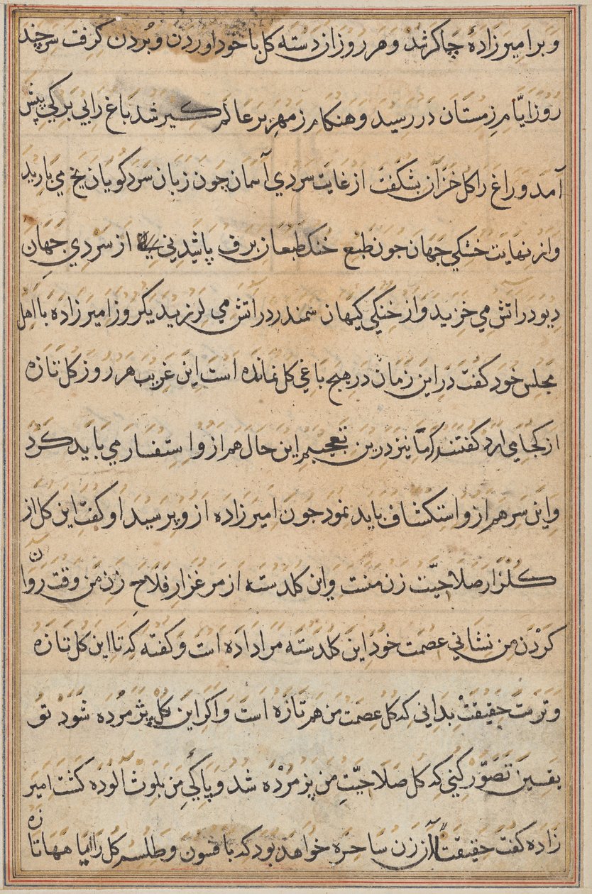 Page from Tales of a Parrot (Tuti-nama): text page by Unknown artist