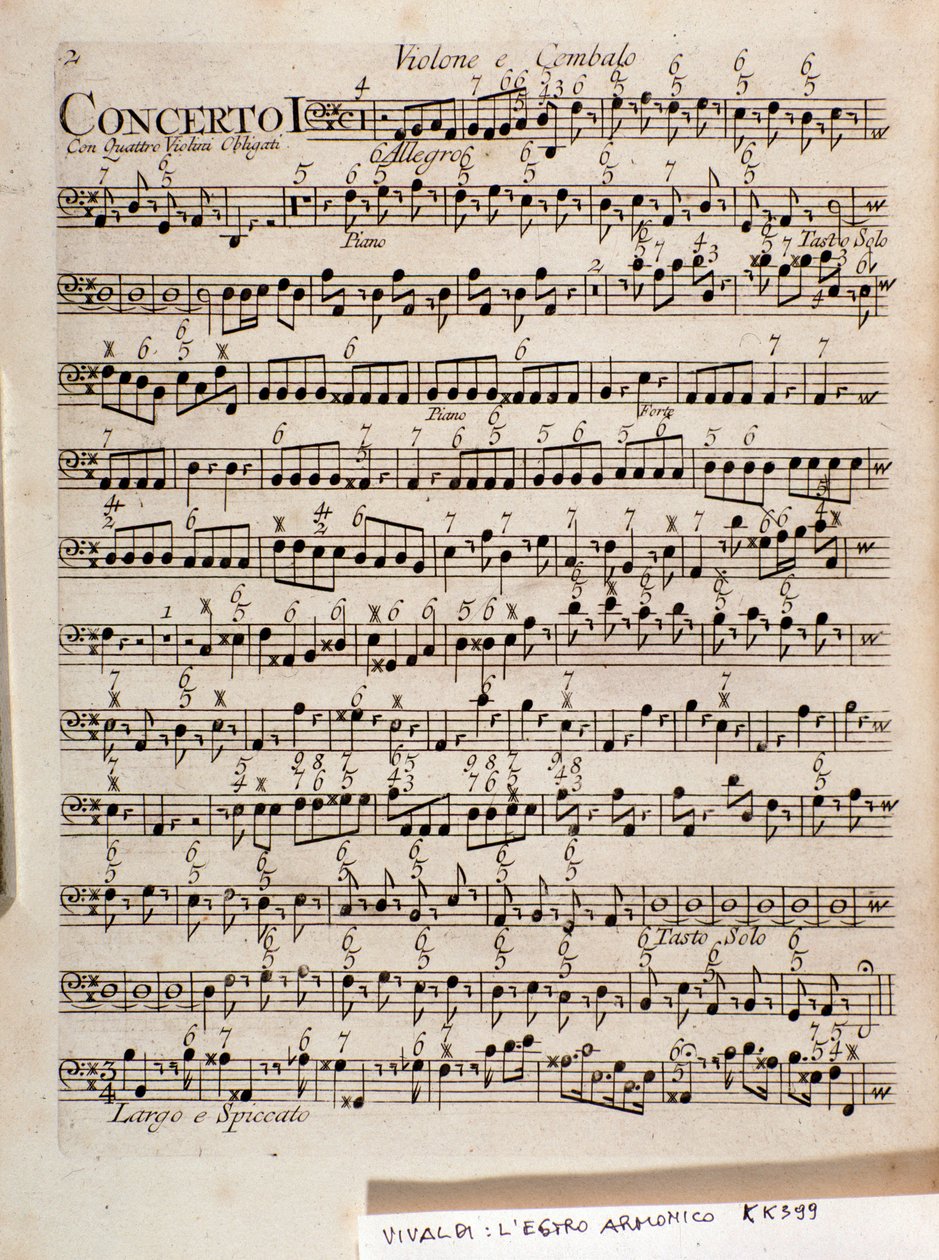 Page of musical score of L