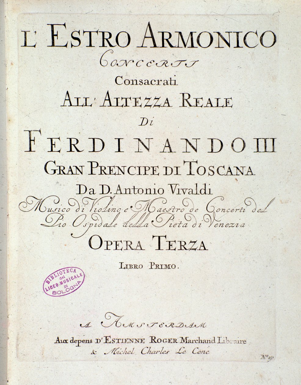 Page of musical score of L