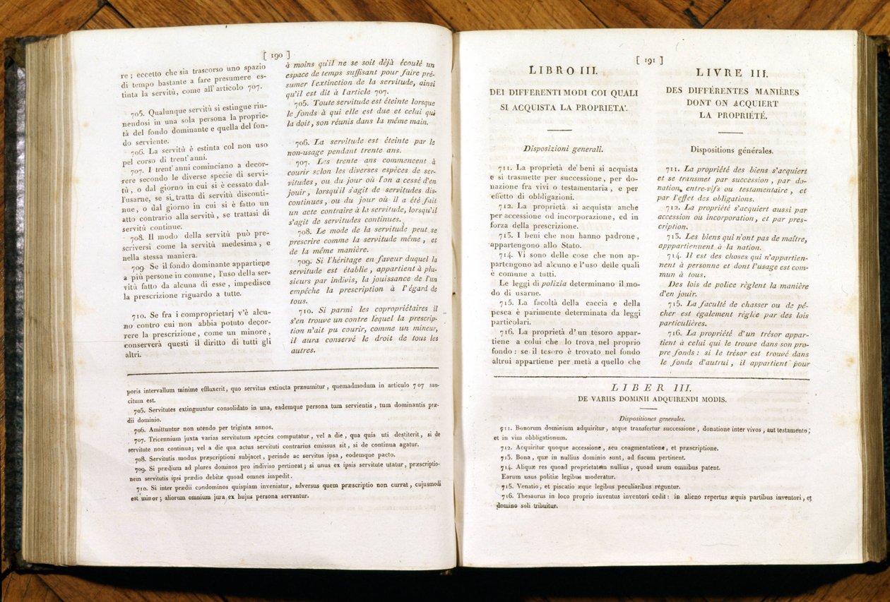 Pages of the Civil Code of Napoleon. In French and Italian by Unknown artist
