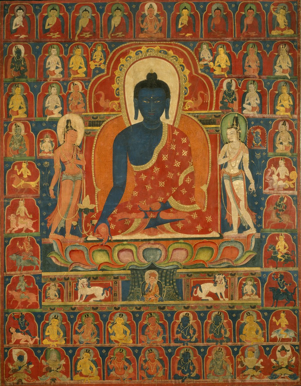 Painted Banner (Thangka) with the Medicine Buddha (Bhaishajyaguru) by Unknown artist