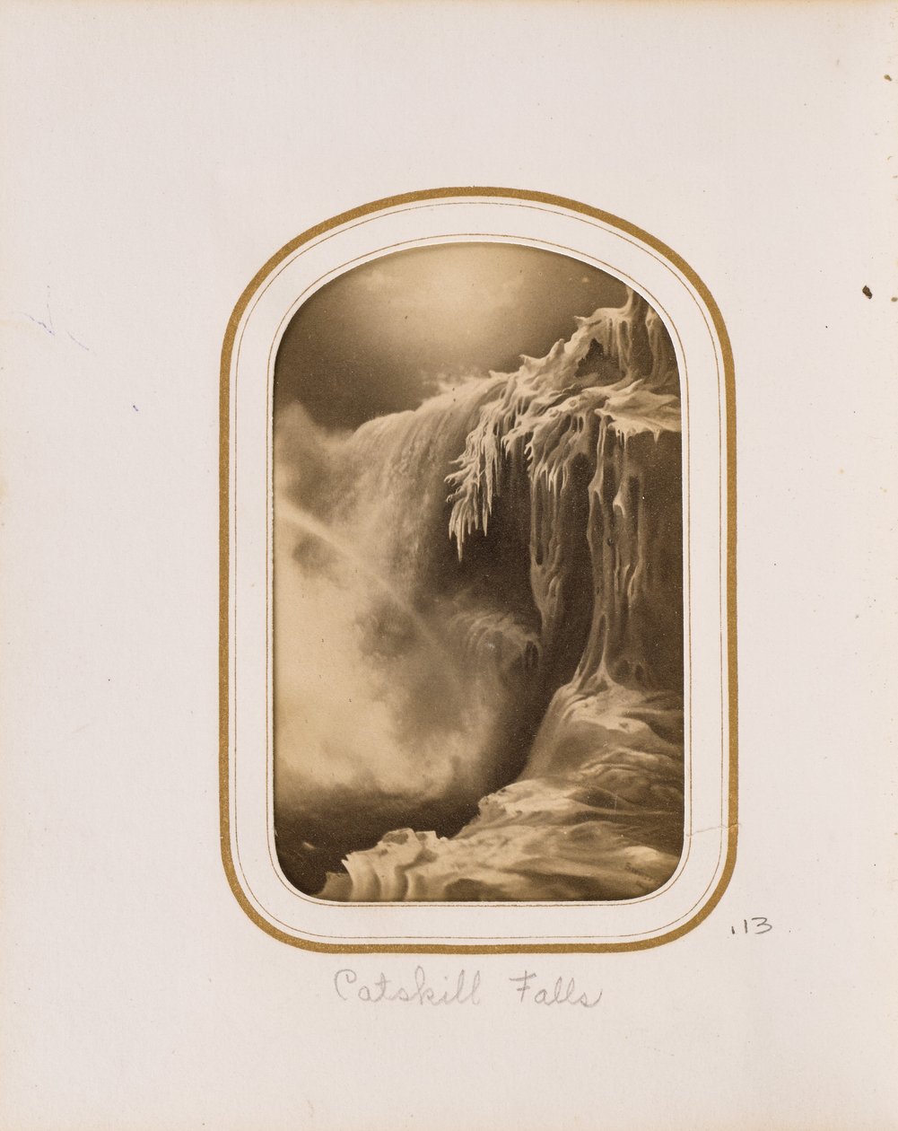 Painting of a Frozen Waterfall by Unknown artist