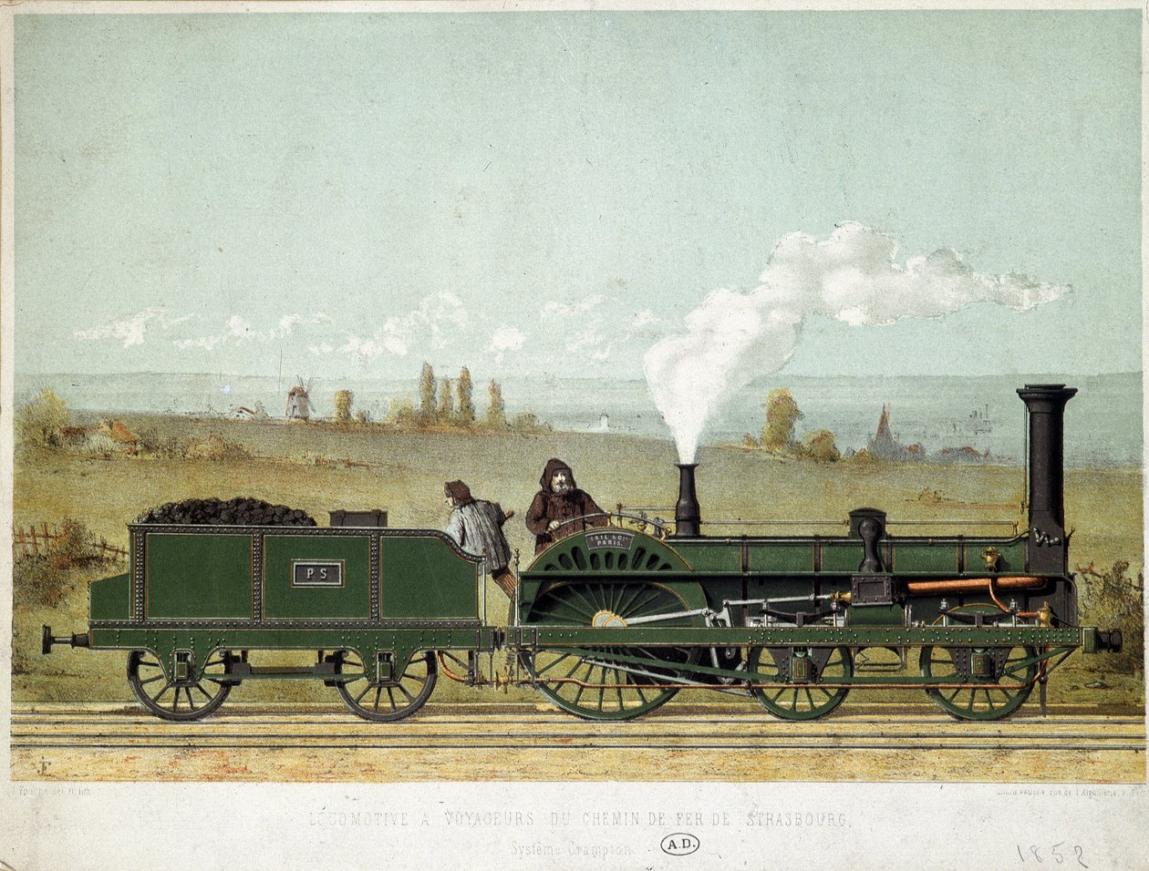 Passenger Locomotive of the Strasbourg Railway (Crampton System) by Unknown artist
