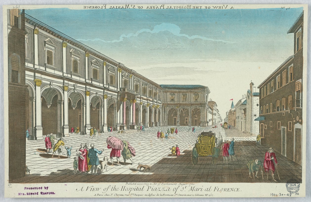 Peep-show, A View of the Hospital Piazza of St. Mary at Florence, No. 48 by Unknown artist