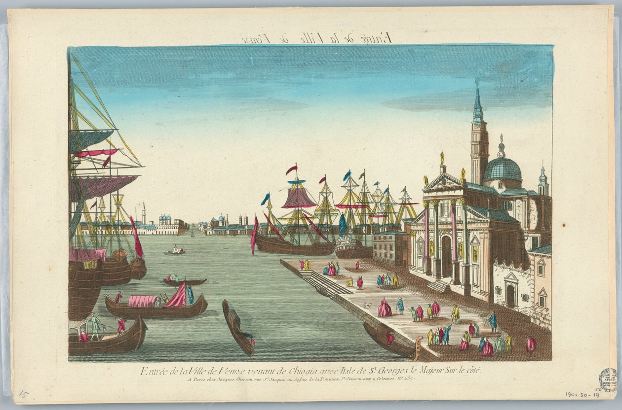 Peep-show, Entrance to the City of Venice Coming from Chioggia with the Isle of St. George the Greater on the Side by Unknown artist