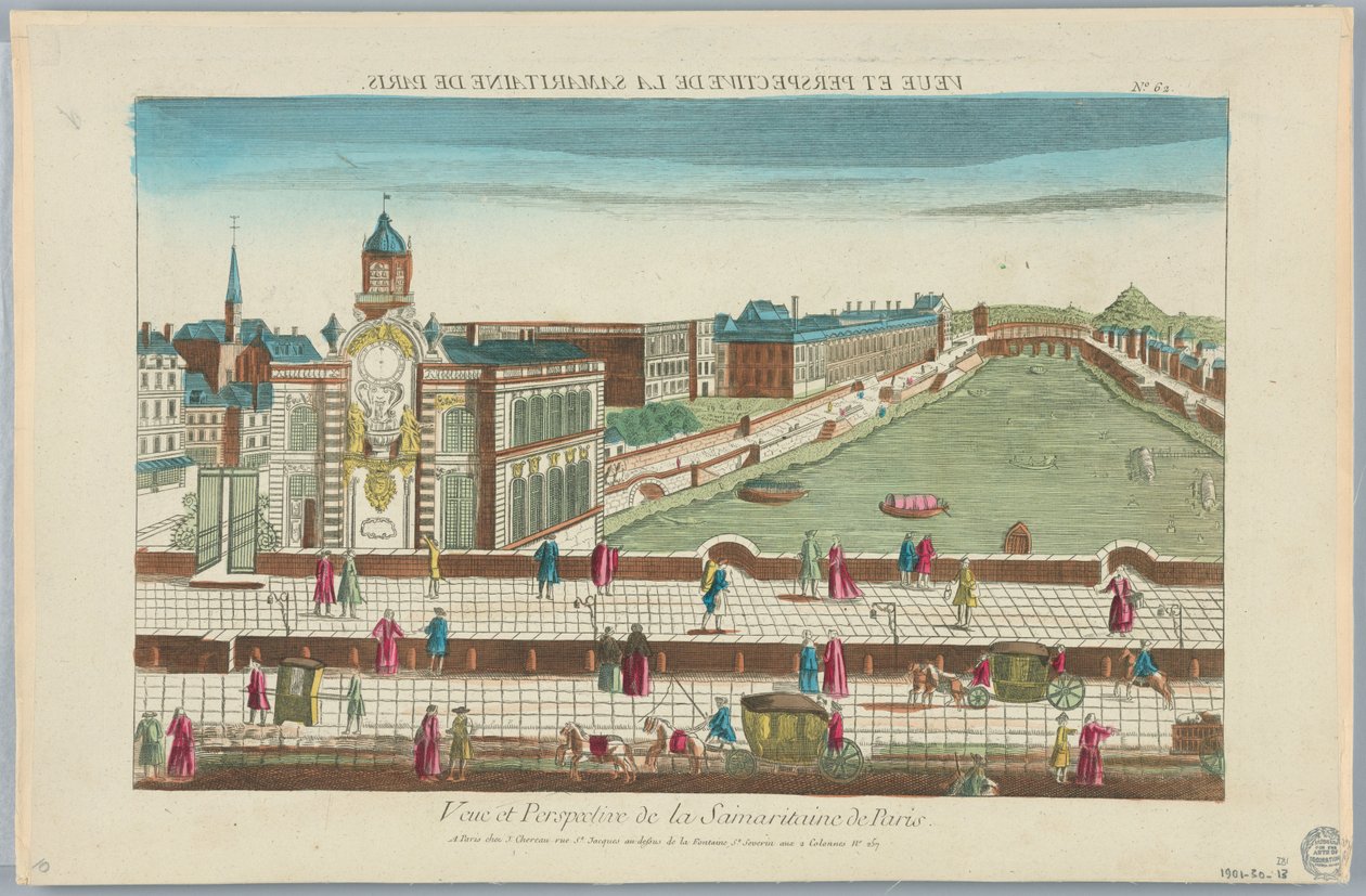 Peep-show, View and Perspective of the Samaritaine of Paris, No. 62 by Unknown artist