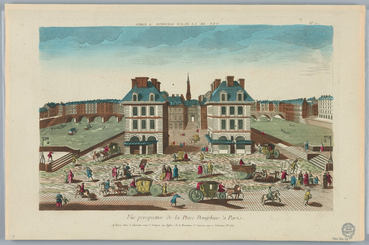 Peep-show, Perspective View of Place Dauphine in Paris, No. 71 by Unknown artist