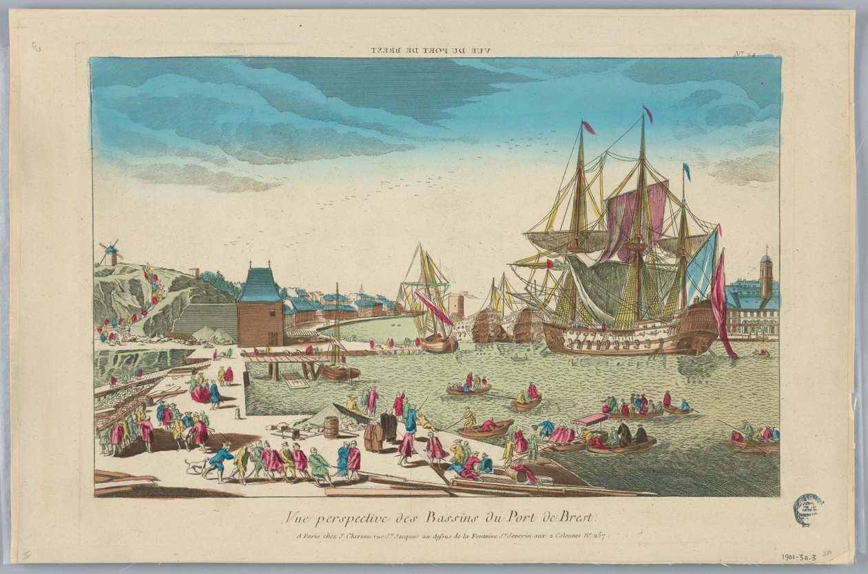 Peep-show, Vue Perspective des Bassins du Port de Brest, No. 24 by Unknown artist