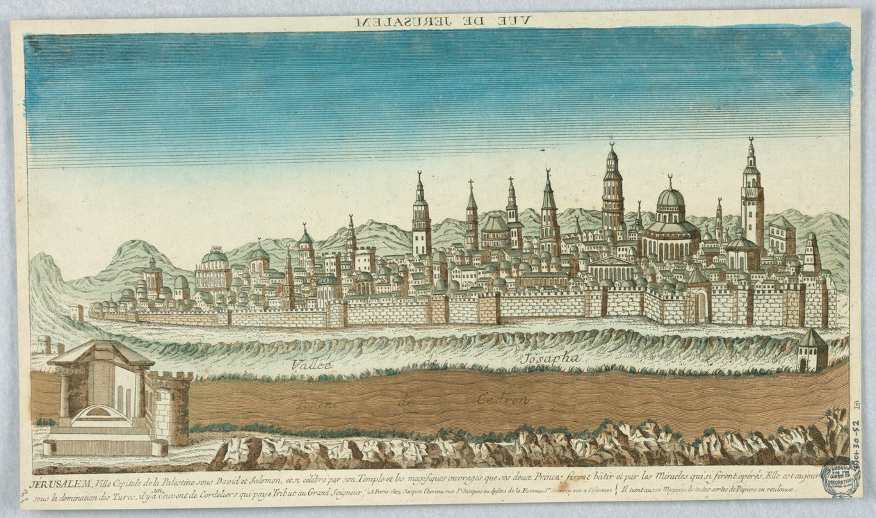 Peep-show, View of Jerusalem, Jerusalem, Capital City of Palestine Under David and Solomon, is So Famous for Its Temple and the Magnificent Works that These Two Princes Built... by Unknown artist