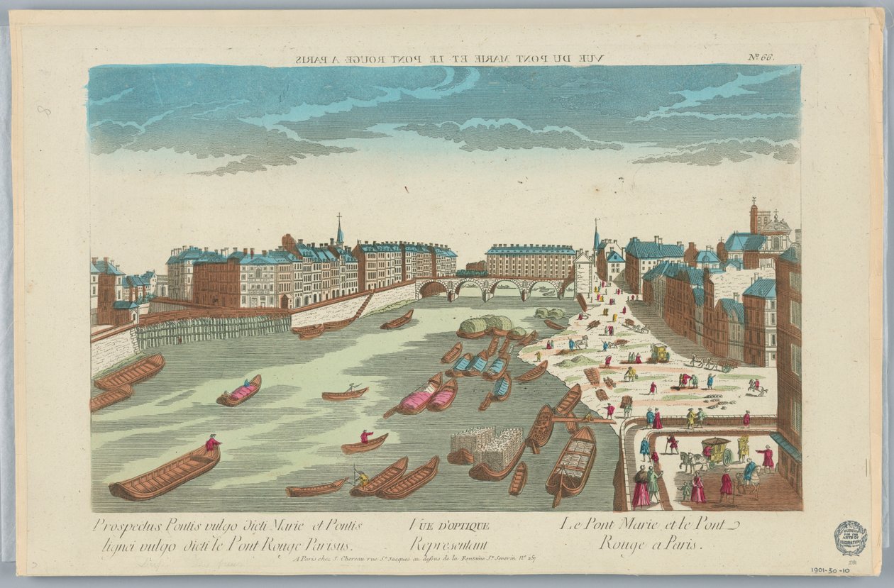Peep-show, Optical View Representing the Pont Marie and the Pont Rouge in Paris, No. 66 by Unknown artist