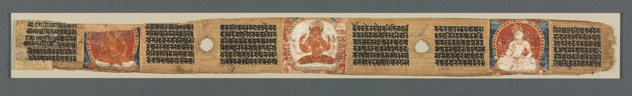 Perfection of Wisdom in Eight Thousand Lines: Ashtasahasrika Prajnaparamita: Decorated Leaf (recto) by Unknown artist