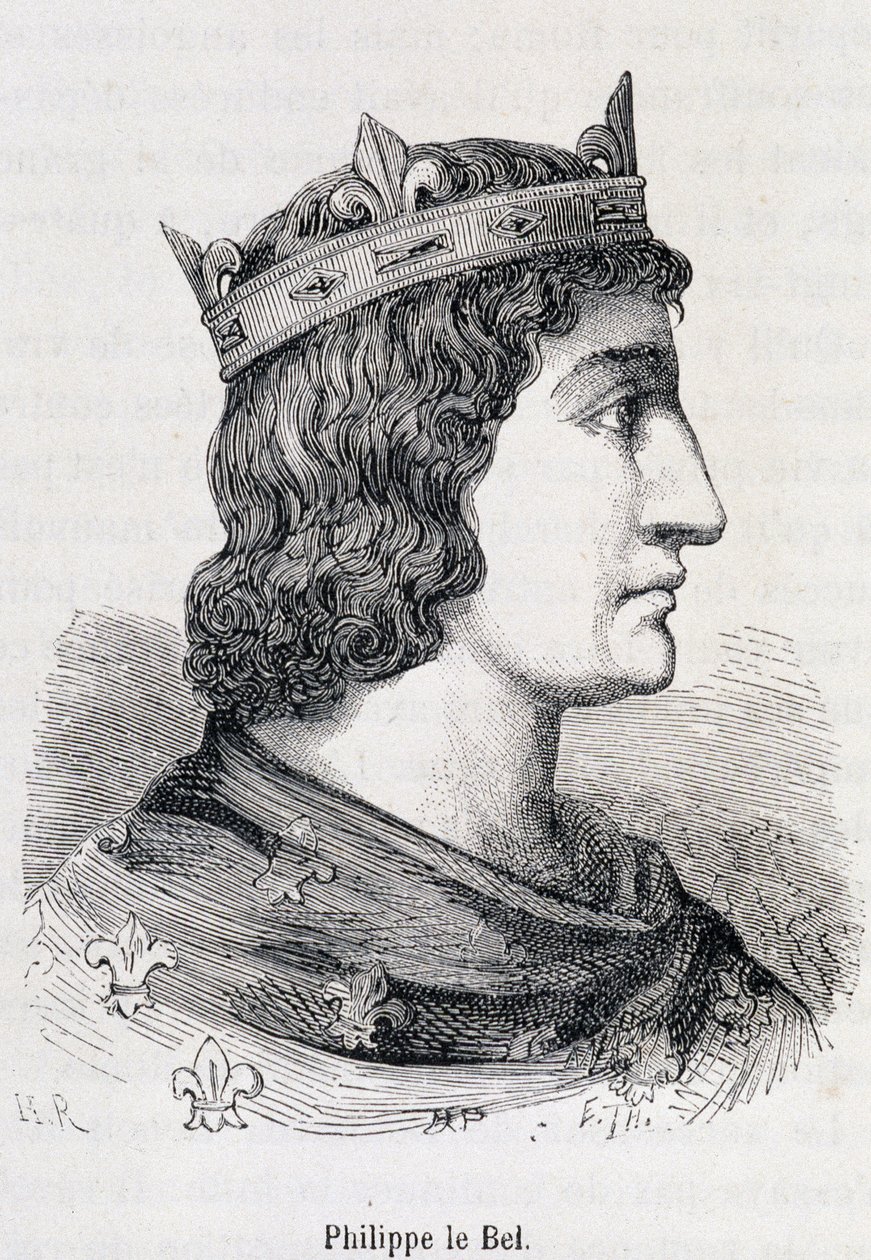 Philip IV the Fair (1268 - 1314) - in Histoire de France populaire by Henri Martin, Jouvet, Paris, T.1 by Unknown artist