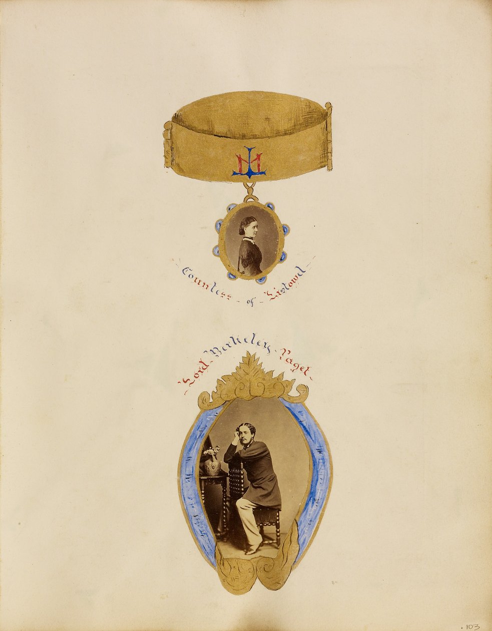 Photo Collage with Portraits of the Countess of Listowel and Lord Berkeley Paget by Unknown artist