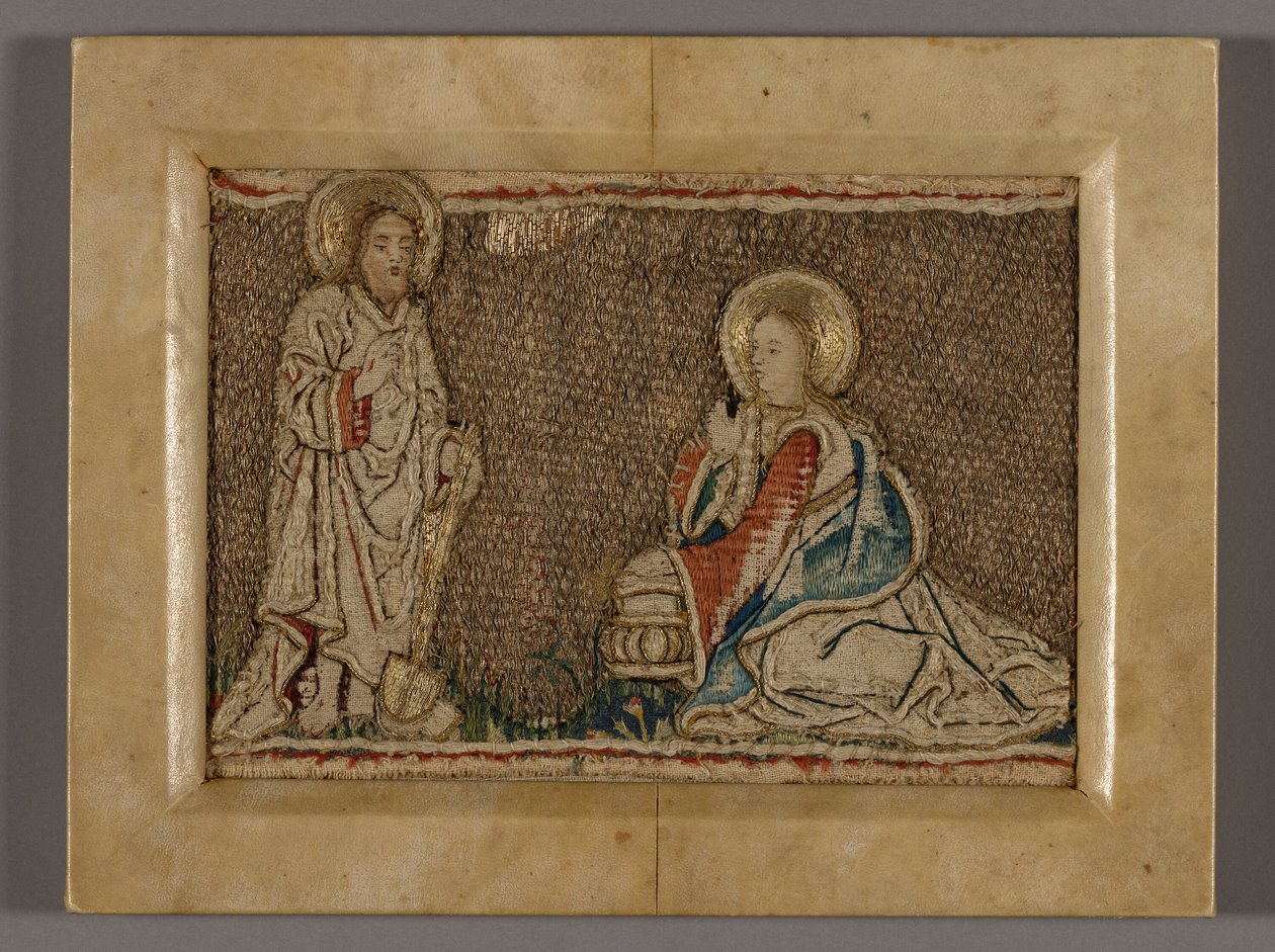Picture (Probably from an Orphrey Band Depicting Christ before Mary Magdalene) by Unknown artist