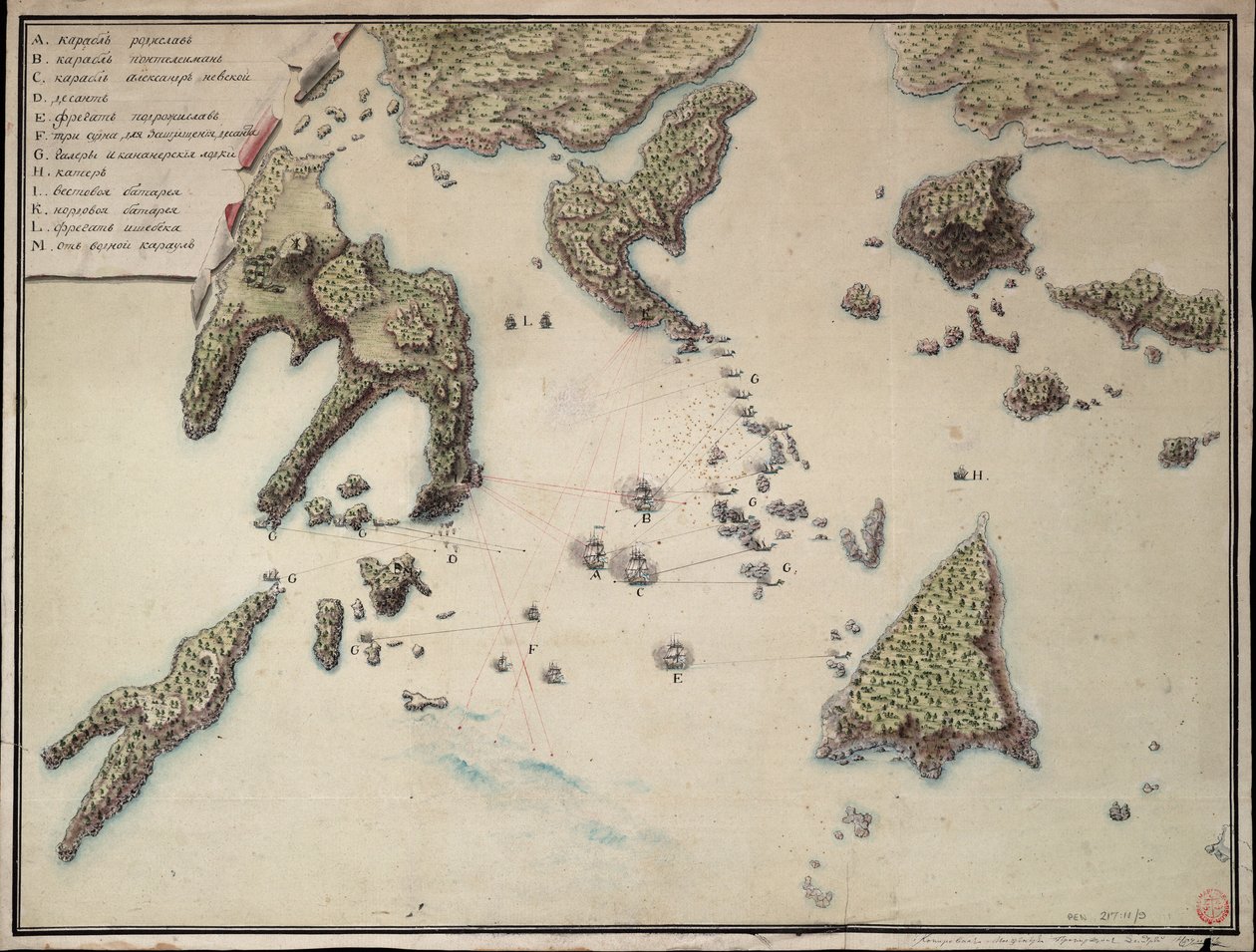 Plan of the taking of Barasound in Finland by Unknown artist
