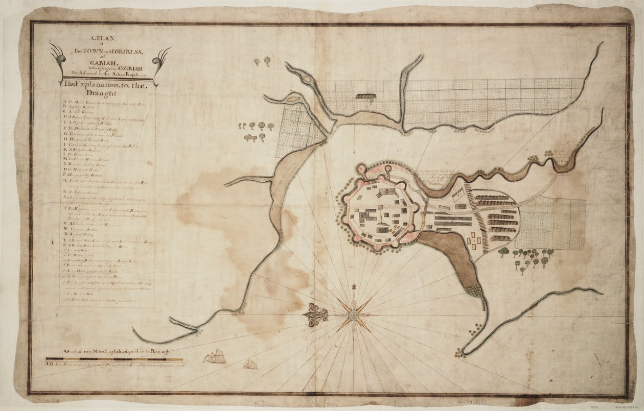 Plan of town and fortress of Gariah by Unknown artist