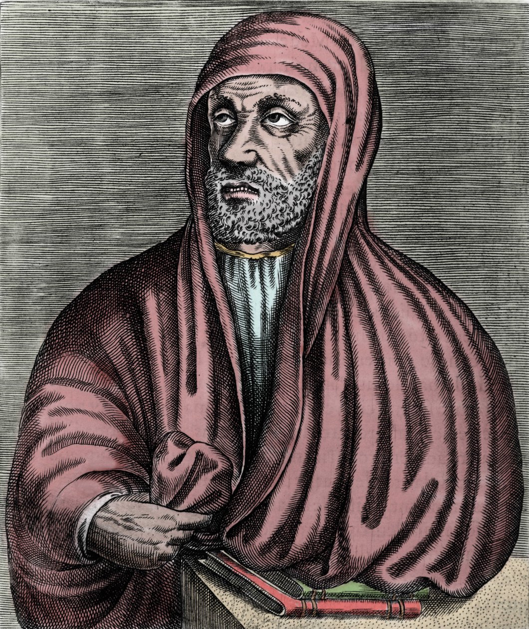 Portrait of Abu Ali al-Husain ibn Abdallah ibn Sina (Avicenna) (980-1037), Iranian doctor. Engraving of the 17th century by Unknown artist