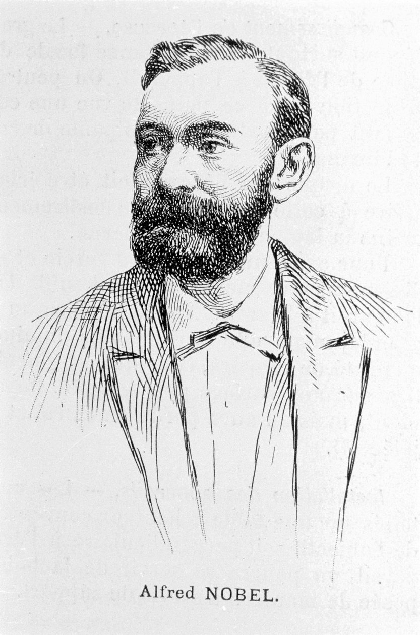Portrait of Alfred Nobel (1833 - 1896), Swedish industrialist and chemist. by Unknown artist