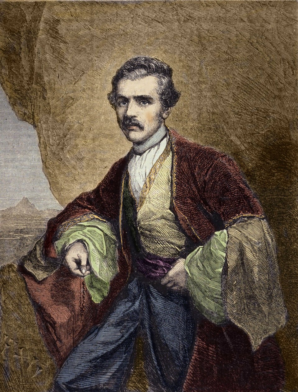 Portrait of Austen Henry Layard, English traveler and archeologist. by Unknown artist