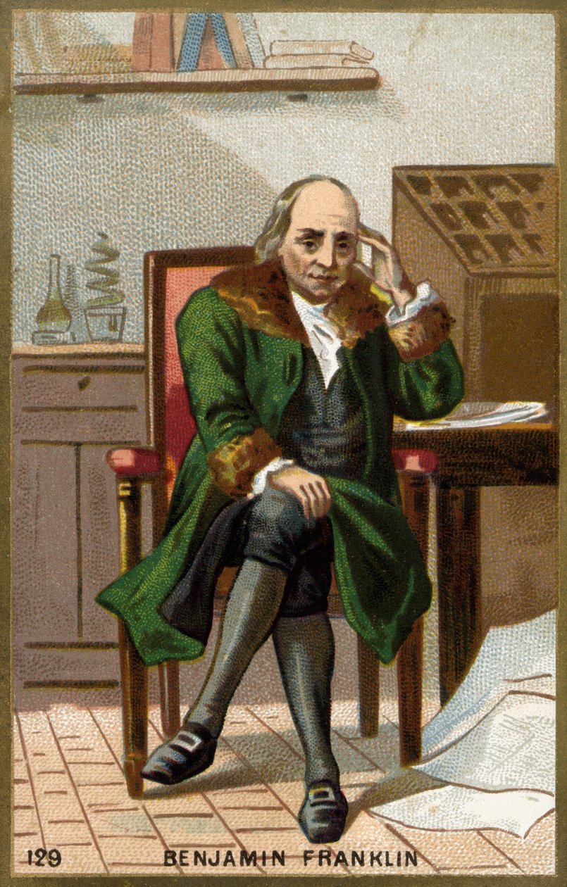 Portrait of Benjamin Franklin (1706 - 1790), American politician, memorialist, pamphletarian and physicist by Unknown artist