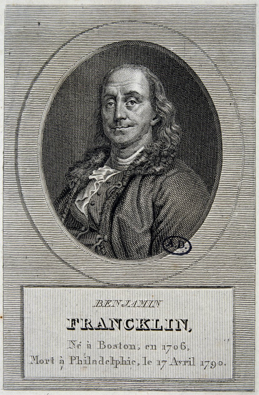 Portrait of Benjamin Franklin, American politician and physicist (1706-1790) by Unknown artist