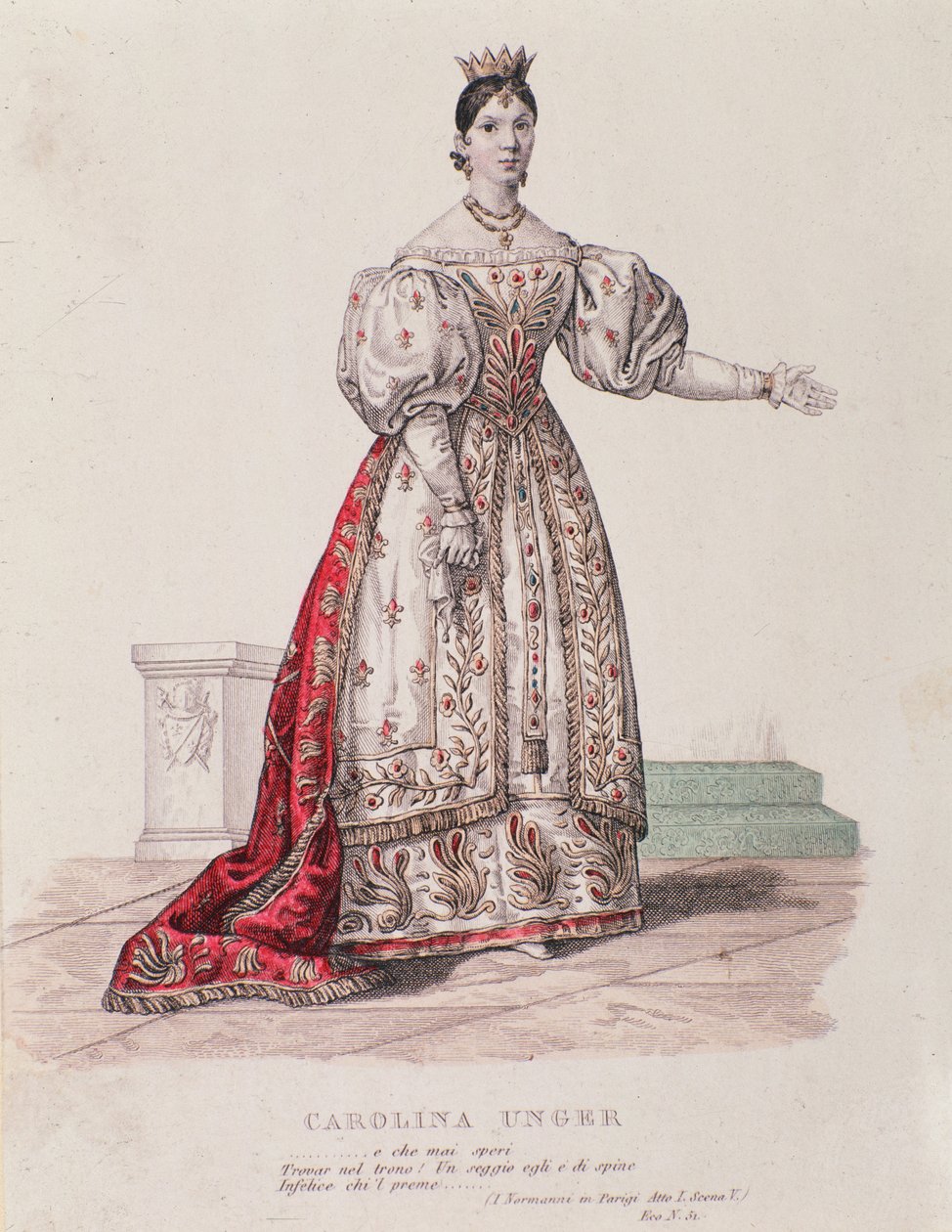 Portrait of Caroline Ungher (Unger) performing in I Normanni a Parigi by Unknown artist