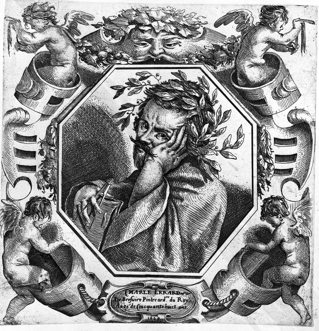 Portrait of Charles Errard (1606-1689), French painter, draftsman and architect by Unknown artist
