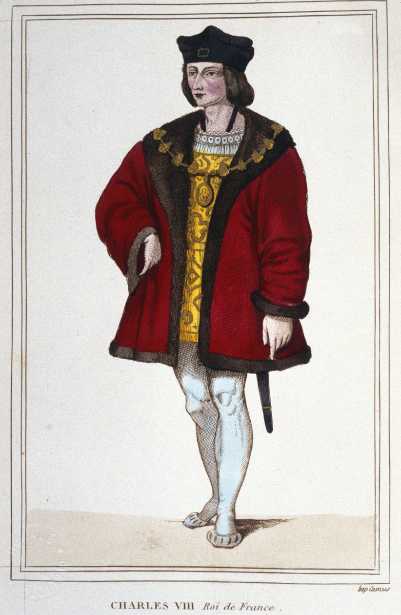 Portrait of Charles VIII (1470 - 1498), King of France (engraving from 1830) by Unknown artist