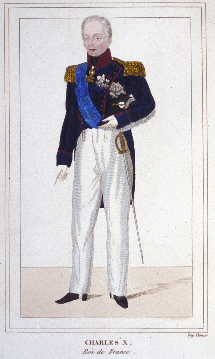 Portrait of Charles X, King of France (1757 - 1836) engraving of 1830 by Unknown artist
