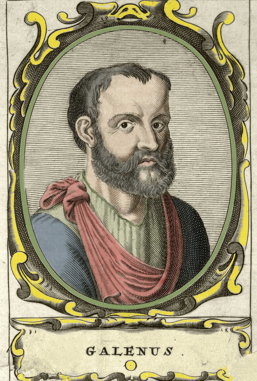 Portrait of Claude Galien, Greek doctor. 18th century engraving by Unknown artist