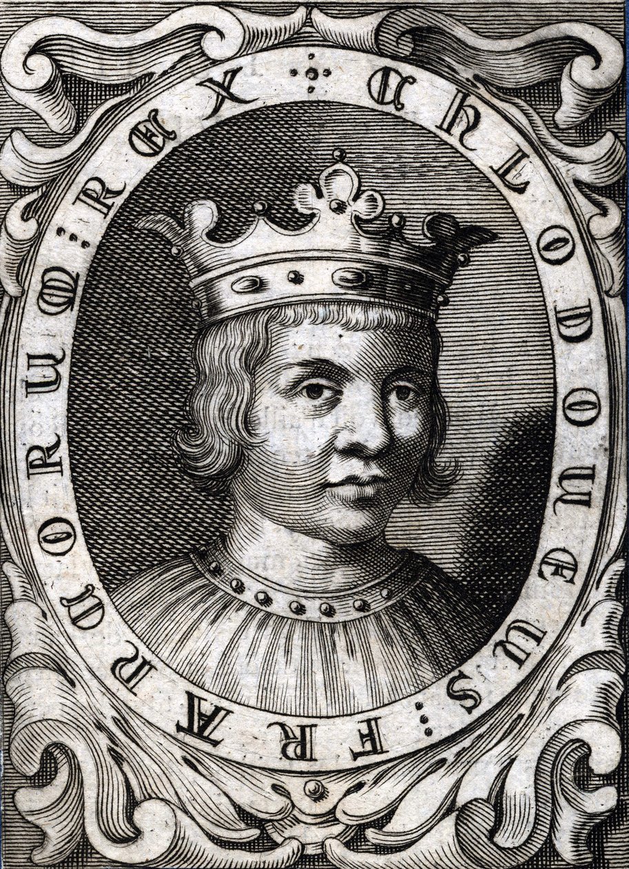Portrait of Clovis III (? - 695), King of Austrasia (18th century engraving) by Unknown artist