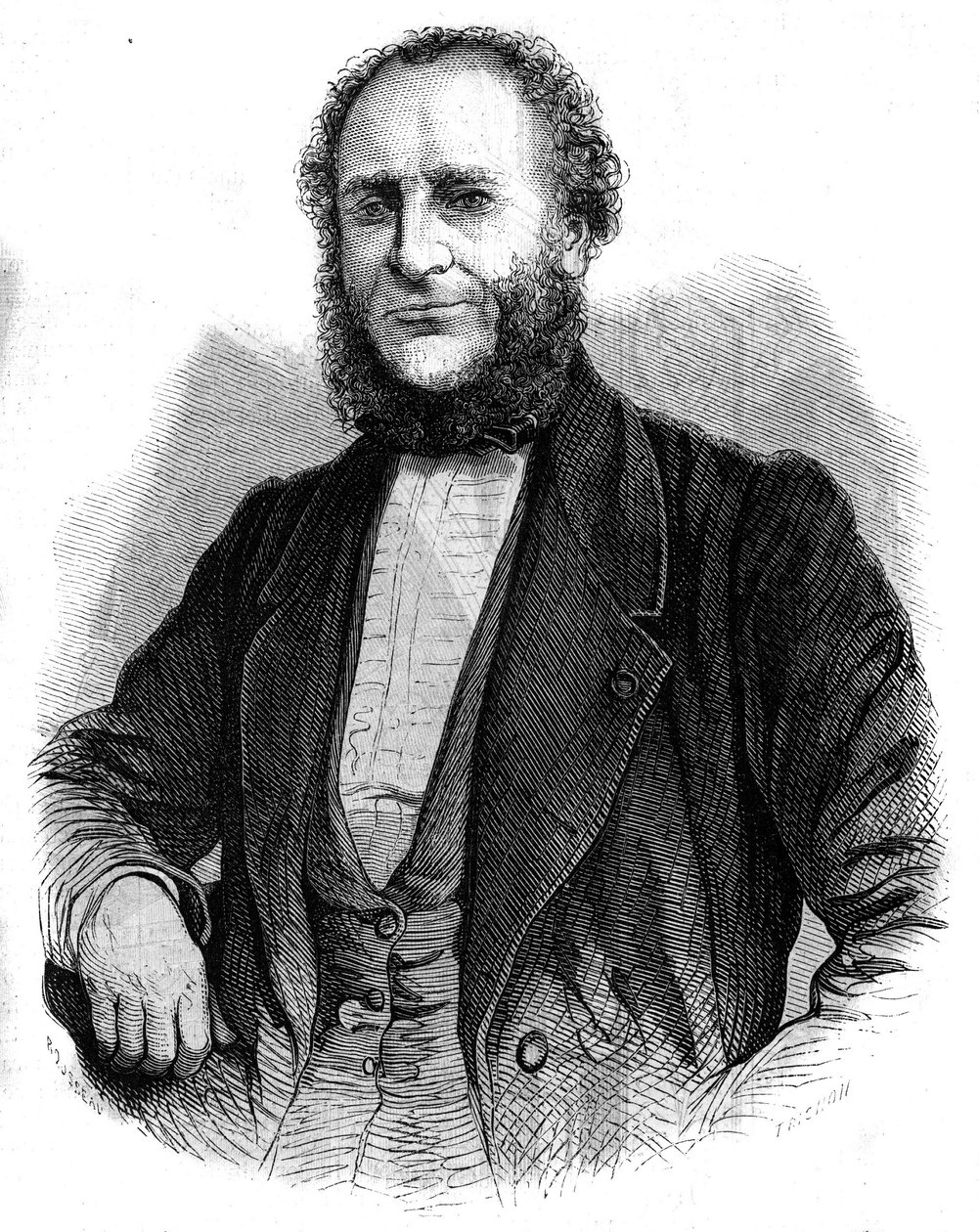 Portrait of Doctor Jobert de Lamballe (1799-1867) French surgeon. Engraving in L