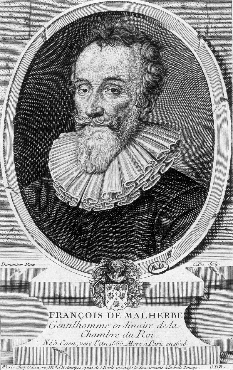 Portrait of François Malherbe, French poet (1555-1628) - engraving by Unknown artist