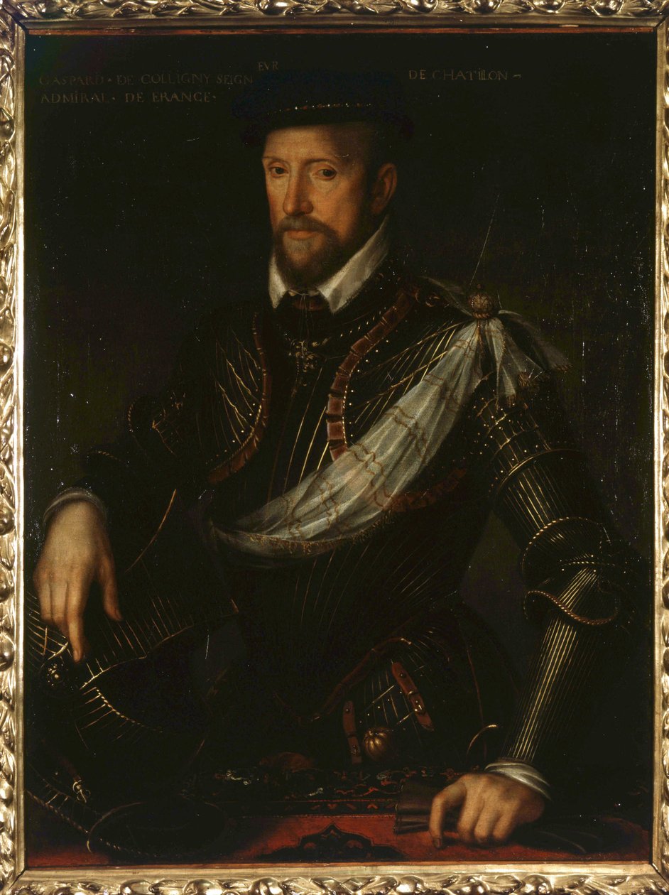 Portrait of Gaspard de Coligny (1519-1572), Admiral of France. Anonymous painting 16th century by Unknown artist