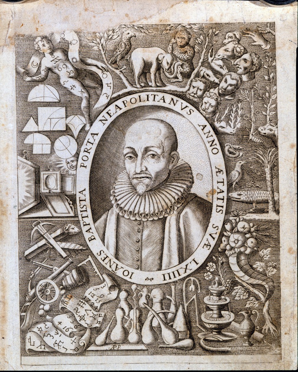 Portrait of Giambattista della Porta on the Frontispiece of 