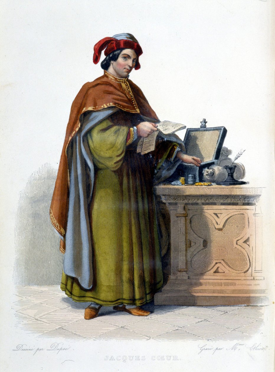 Portrait of Jacques Coeur, French businessman (1395 - 1456) - in "Le Plutarque Français", ed. Mennechet by Unknown artist