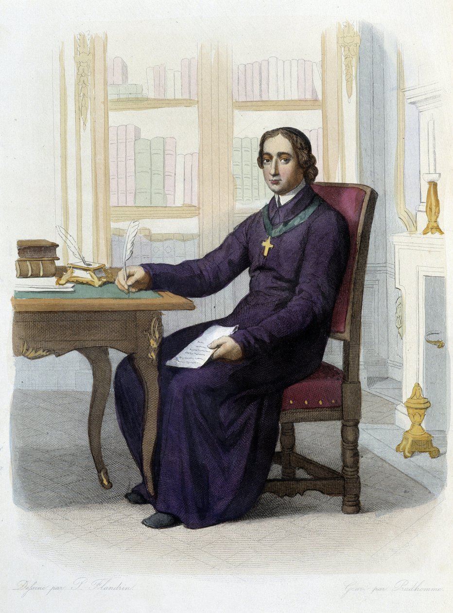 Portrait of Jean Baptiste (Jean-Baptiste) Massillon, French predicator (1663-1742) - in "Le Plutarque Francais", ed. Mennechet by Unknown artist