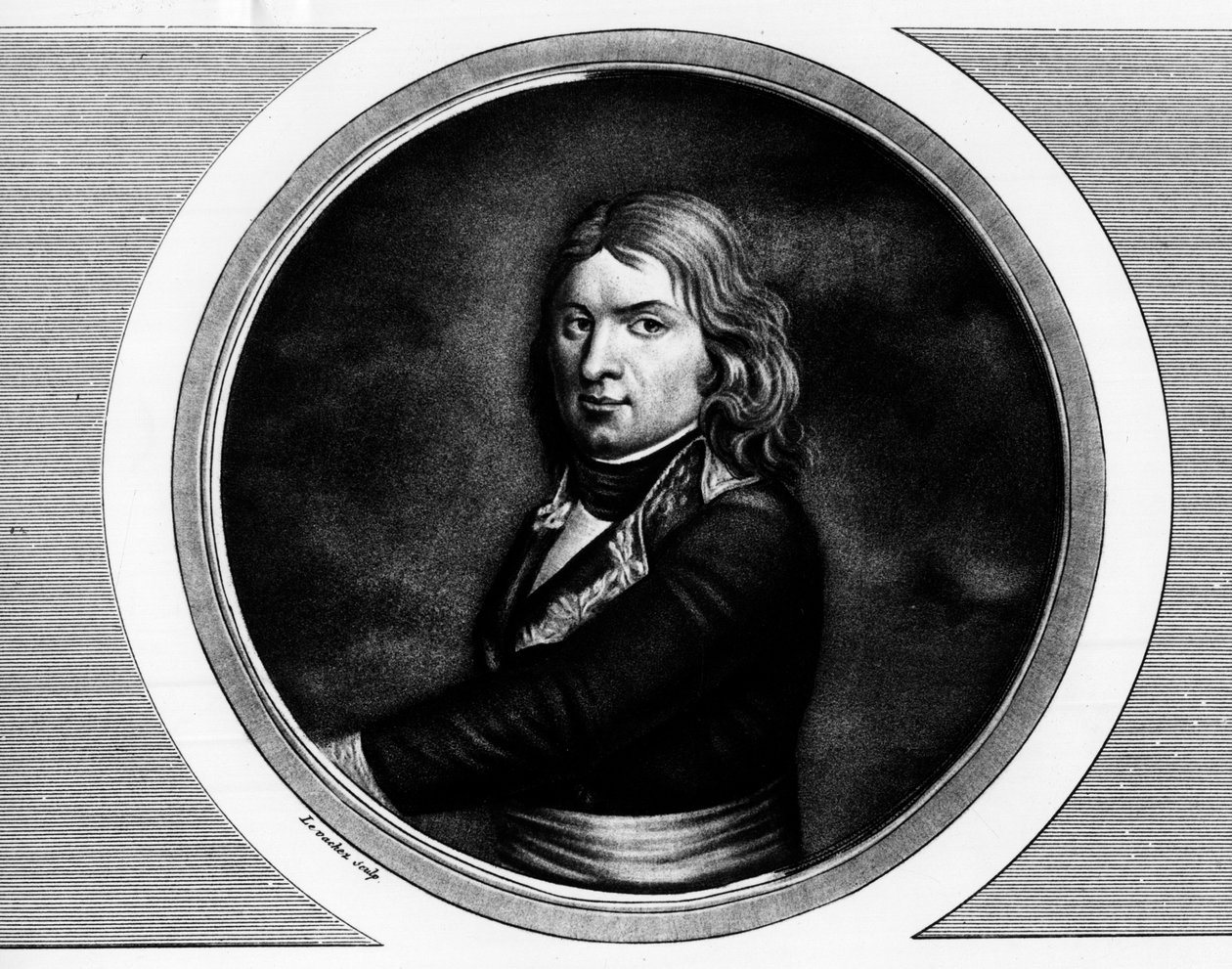 Portrait of Jean Etienne Championet, French general (1762-1800). Engraving in 