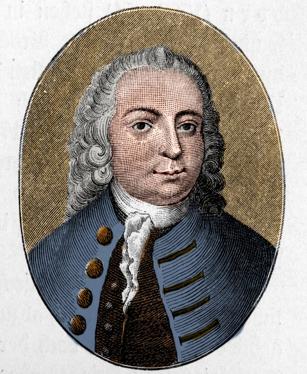 Portrait of Johann Christian Gunther. German poet. Engraving. by Unknown artist