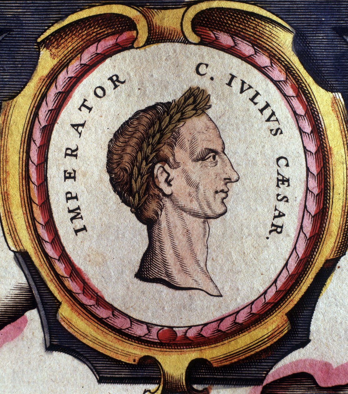 Portrait of Julius Caesar, Roman general and politician. Engraving from the end of the 18th century. Milan by Unknown artist