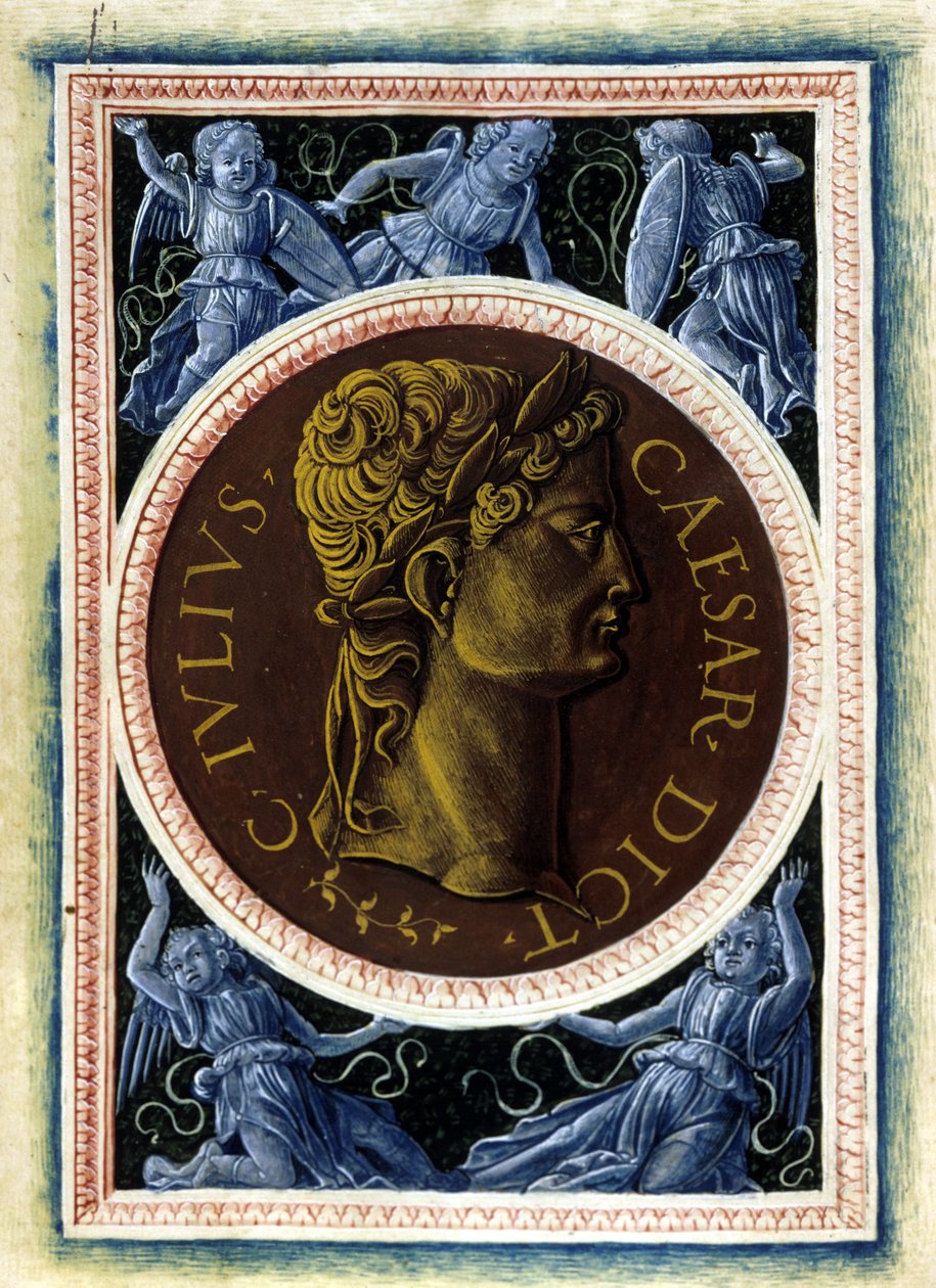 Portrait of Julius Caesar - in 'The Illustrated Men' by Suetonius